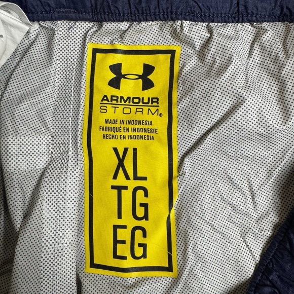 Under Armour Pants Mens Extra Large Blue Vital Woven Warmup Heatgear Windbreaker - Picture 10 of 10